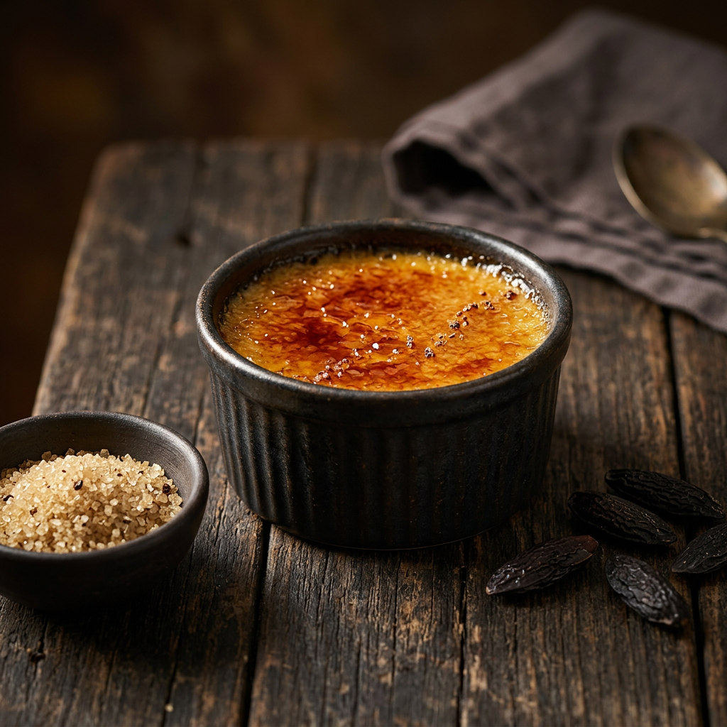 Panna Cotta mit Tonka-Karamell-Sauce und geriebener Tonkabohne